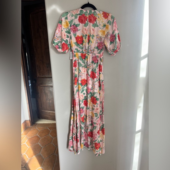 Old Navy Floral Cottagecore Maxi Dress XS Puff Sleeve Boho Tie Waist Coquette - Picture 8 of 8